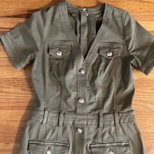 Olive Green Short Sleeve Jumpsuit